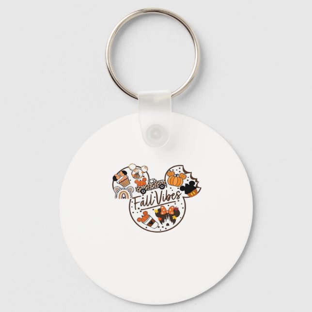 Fall Vibes Oversized T-Shirt.png Key Ring (Front)