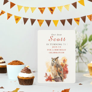 Fall vibes Owl - Birthday Invitation Card