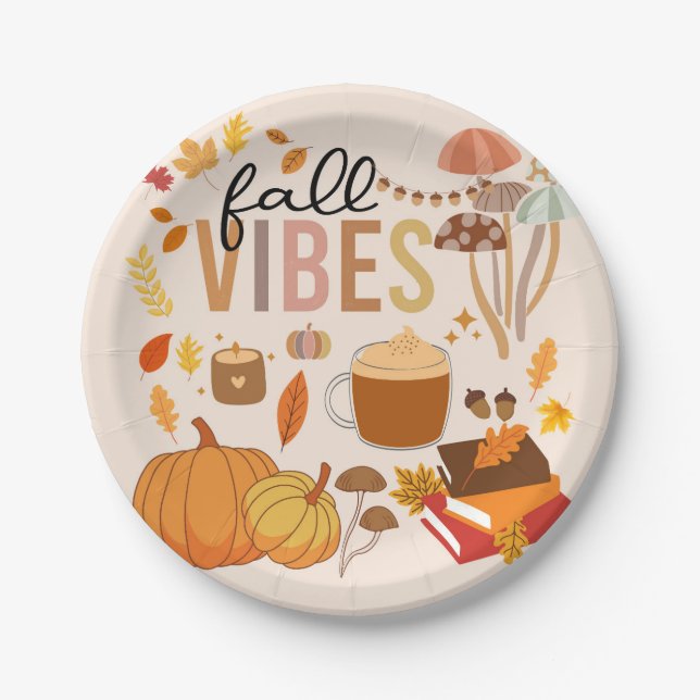  Fall Vibes Paper Plate (Front)