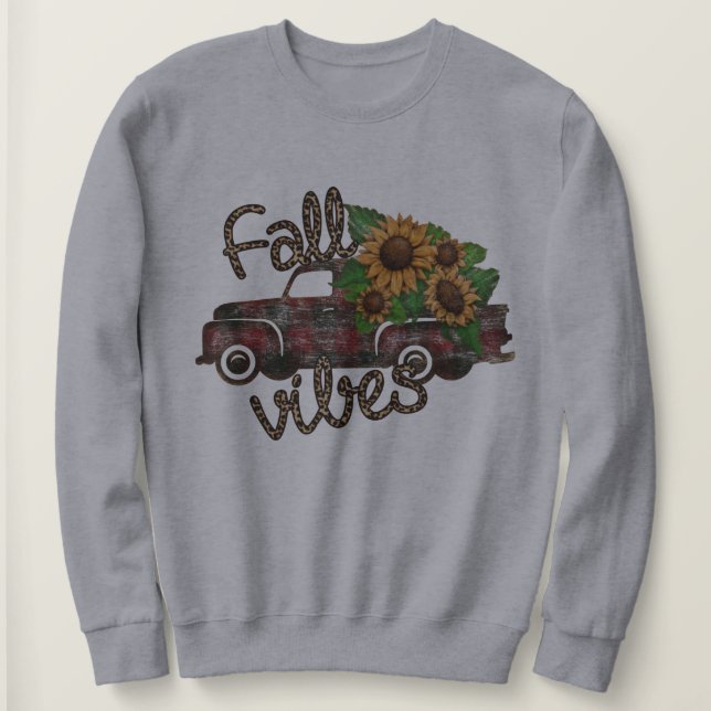 Fall Vibes | Pickup Truck and Sunflowers Sweatshirt (Design Front)