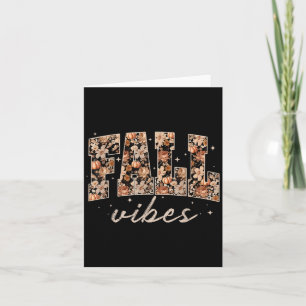 Fall Vibes Pumpkin Season Flower Thanksgiving Autu Card