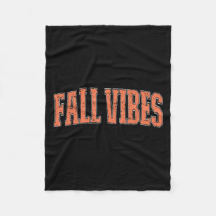 Fall Vibes Pumpkin Season Thanksgiving Autumn Leav Fleece Blanket