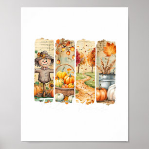 Fall Vibes Pumpkin Season Thanksgiving Autumn Leav Poster