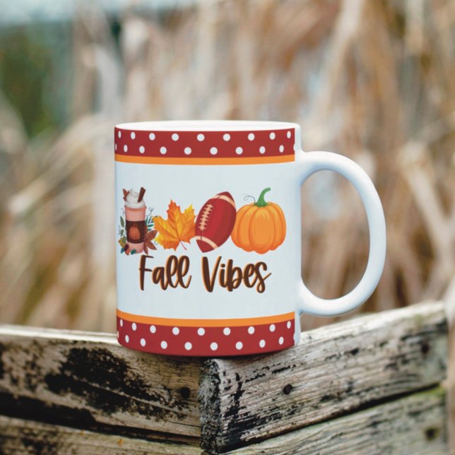 Fall Vibes Pumpkin Spice Football  Coffee Mug (Creator Uploaded)