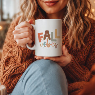 Fall Vibes, Retro Colourful Thanksgiving Coffee Mug