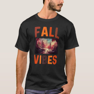Fall Vibes Retro Pumpkin Spice Autumn Coffee Than T-Shirt