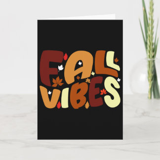 Fall Vibes Retro Thankful Vibes Autumn Groovy Than Card