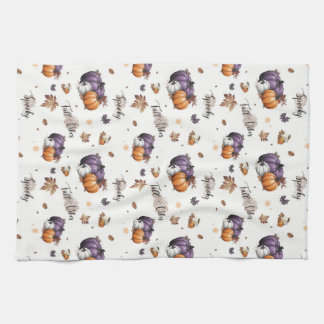 Fall Vibes Seamless Pattern  Tea Towel