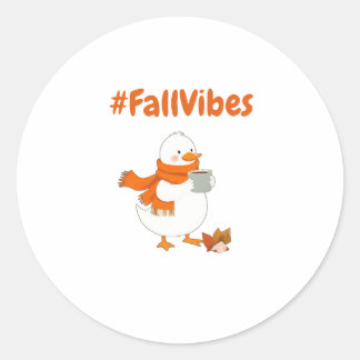 Fall Vibes Sticker – Cute Duck Autumn Cosy Design