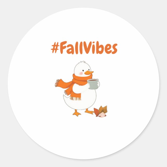 Fall Vibes Sticker – Cute Duck Autumn Cosy Design (Front)