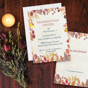 Fall Vibes Thanksgiving Dinner Custom  Invitation