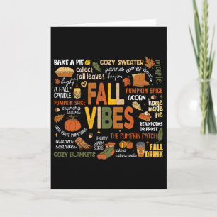 Fall Vibes Thanksgiving Halloween Family Matching  Card