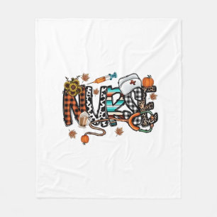 Fall Vibes That Nurse Life Nurse Fall Season Autum Fleece Blanket
