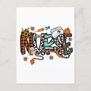 Fall Vibes That Nurse Life Nurse Fall Season Autum Invitation Postcard