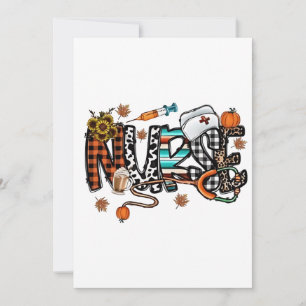Fall Vibes That Nurse Life Nurse Fall Season Autum Thank You Card