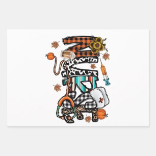 Fall Vibes That Nurse Life Nurse Fall Season Autum Wrapping Paper Sheet