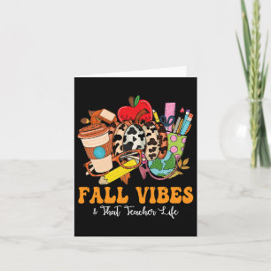 Fall Vibes That Teacher Life Leopard Pumpkin Fall Card