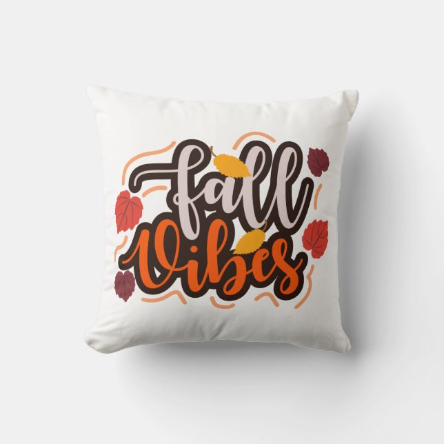 Fall Vibes Throw Pillow (Front)