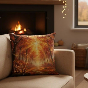 Fall Vibes Throw Pillow – Cosy Autumn Forest