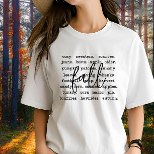 Fall Vibes Words Collage T-Shirt
