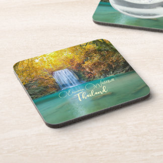 Fall View of Erawan Waterfall Thailand Coaster