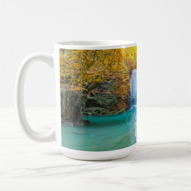 Fall View of Erawan Waterfall Thailand            Coffee Mug (Left)