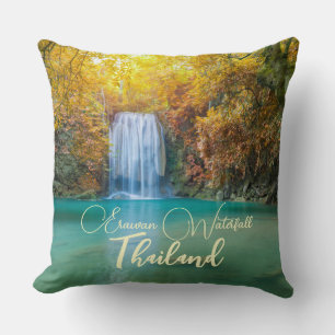 Fall View of Erawan Waterfall Thailand             Cushion