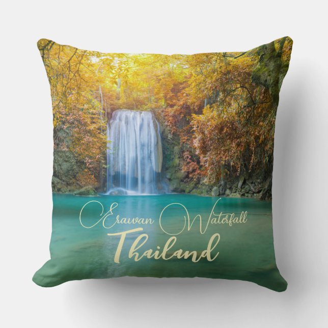 Fall View of Erawan Waterfall Thailand             Cushion (Front)