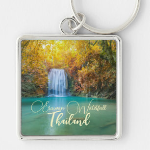 Fall View of Erawan Waterfall Thailand             Key Ring