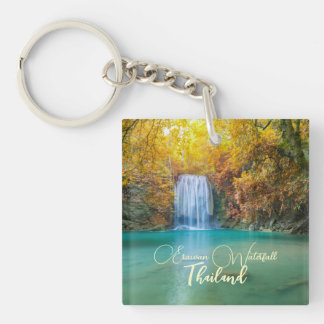 Fall View of Erawan Waterfall Thailand             Key Ring