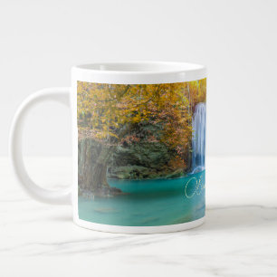 Fall View of Erawan Waterfall Thailand            Large Coffee Mug