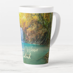 Fall View of Erawan Waterfall Thailand            Latte Mug