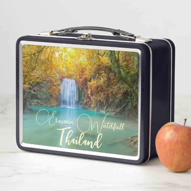 Fall View of Erawan Waterfall Thailand        Metal Lunch Box (In Situ)