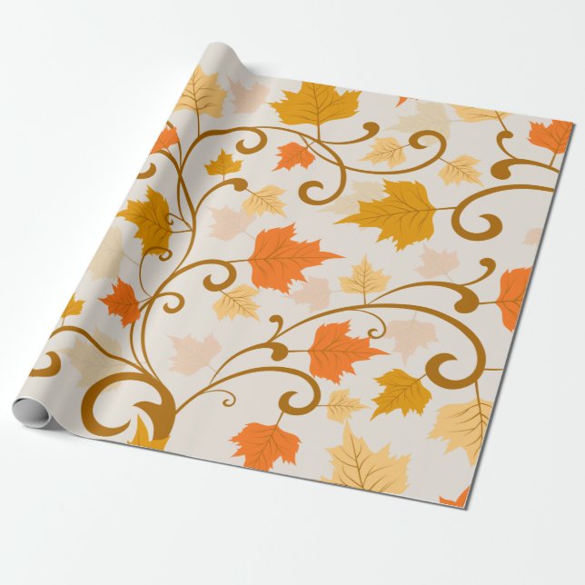 Fall Vines Wrapping Paper (Unrolled)