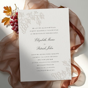 Fall Vineyard Modern Classic Winery Ecru Wedding Invitation
