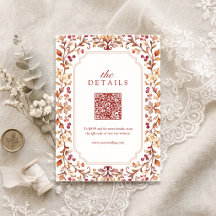Fall Vintage Botanical Floral QR code details