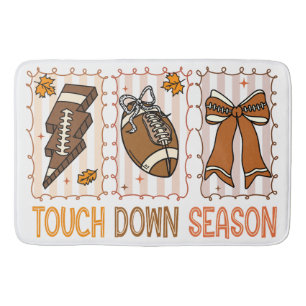 Fall Vintage Football Game Day Bath Mat