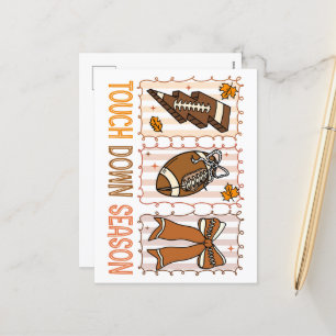 Fall Vintage Football Game Day Holiday Postcard