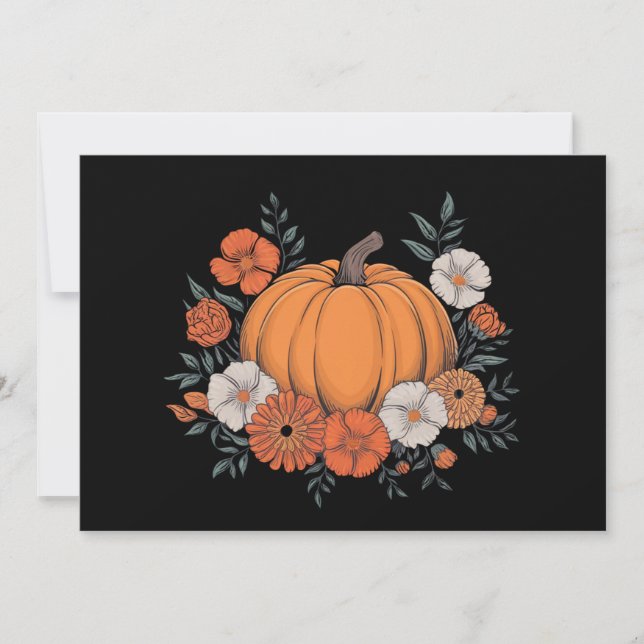 Fall Vintage Pumpkin Autumn Thanksgiving Invitation (Front)