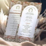 Fall Vintage Rust Wedding Program Art Nouveau<br><div class="desc">Introducing the editable Vintage Wedding Program by Alphonse Mucha, now available on Zazzle! This elegant program is the perfect way to guide your guests through your special day. The Vintage Wedding Program features a beautiful Art Nouveau design by the legendary Alphonse Mucha. The design's soft colours and intricate details are...</div>