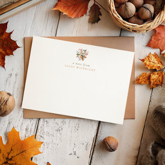 Fall Watercolor Acorns Personalised Stationery Card