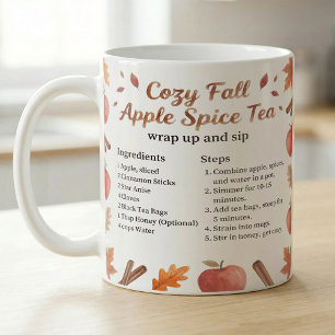 Fall Watercolor Apple Spice Tea Recipe Coffee Mug