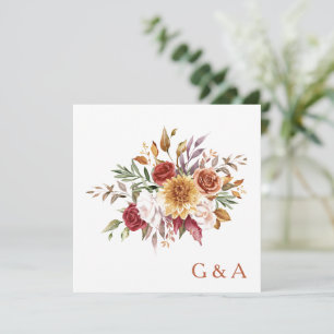 Fall Watercolor Botanical  Thank You Card