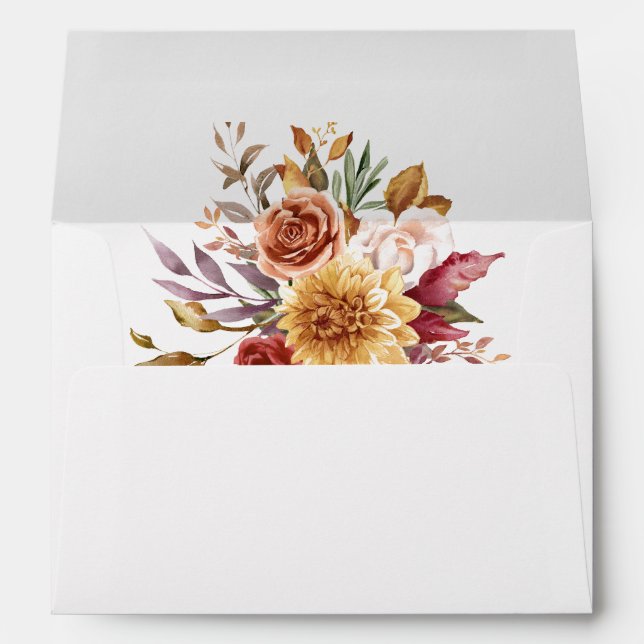 Fall Watercolor Bouquet Envelope (Back (Bottom))