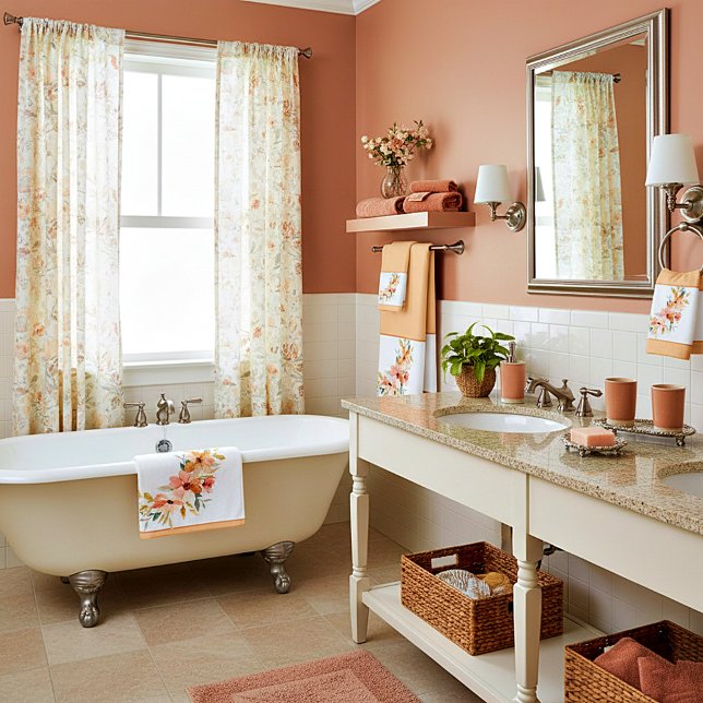 Fall watercolor floral  bath towel set (Creator Uploaded)