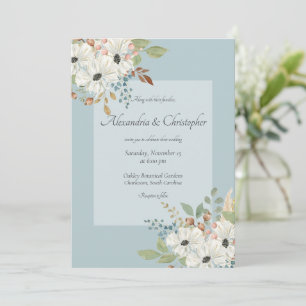 Fall Watercolor Floral Bouquet Invitation