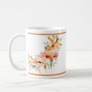 Fall watercolor floral coffee mug