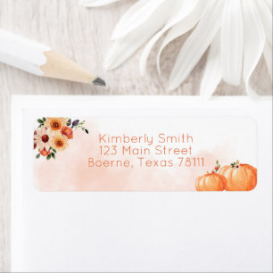  Fall Watercolor Flowers Address Return Address Label