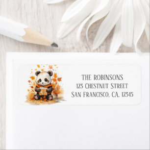 Fall Watercolor Panda - Return Address Label