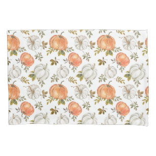 Fall Watercolor Pumpkin Pattern Pillowcase